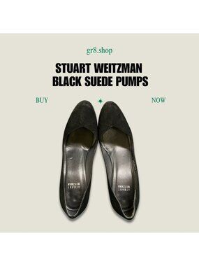 STUART WEITZMAN Black Suede Pumps Size 9 Elegant High Heels For Women
